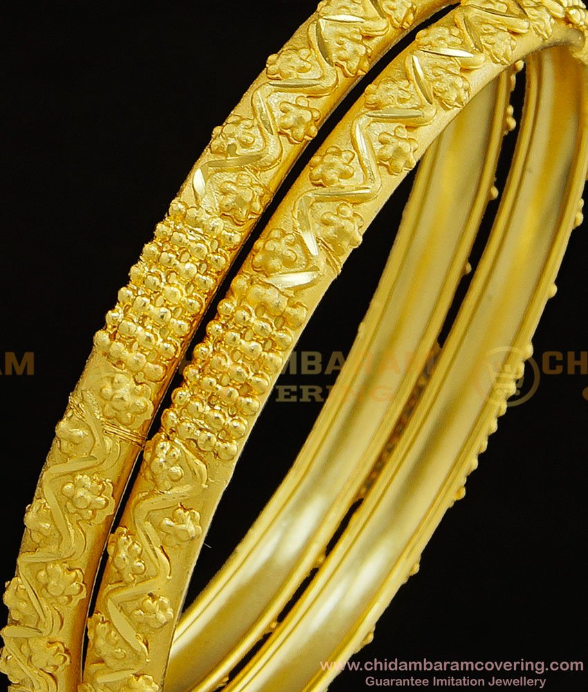 BNG307 - 2.10 Size Real Gold Colour First Quality One Gram Gold Forming Bangles Thin Daily Wear Bangles Online