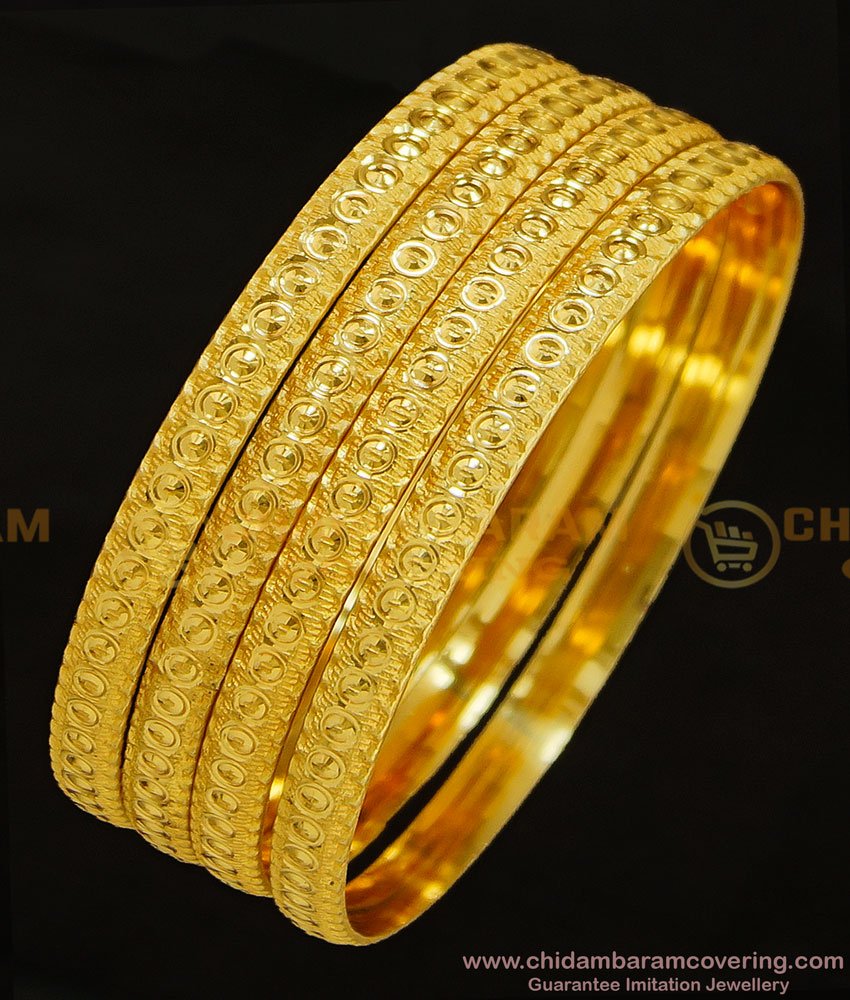 BNG316 - 2.6 Size Beautiful Gold Finish Casual Daily Wear Gold Bangle Designs Artificial Bangles for Girls