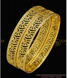 BNG317 - 2.6 Size Latest Kerala Gold Bangle Design Guarantee 1 Gram Gold Bangles Buy Online