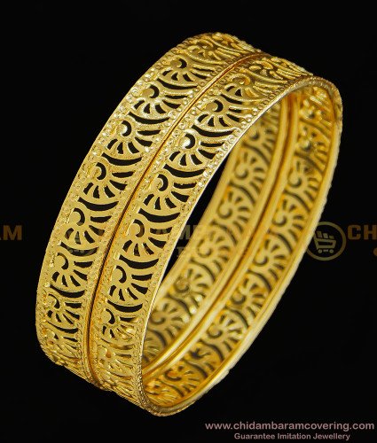 BNG317 - 2.8 Size Latest Kerala Gold Bangle Design Guarantee 1 Gram Gold Bangles Buy Online