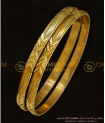 BNG321 - 2.4 Size Natural Colour Leaf Design Daily Use Five Metal Bangles for Female