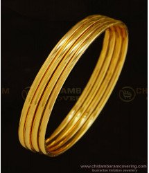 BNG327 - 2.8 Size One Gram Gold Daily Use Plain Bangles Design Set Of 4 Pcs at Best Price 