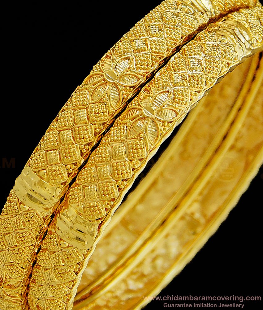 BNG333 - 2.8 Size Good Quality Pure Gold Plated Designer Women’s Bangles Online 
