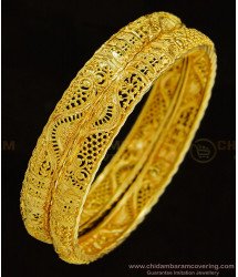 BNG335 - 2.6 Size Chidambaram Covering Bridal Wear Gold Look Bangles Design Gold Plated Jewellery Online