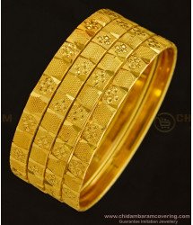 BNG337 - 2.4 Size New Pattern Gold Finish Imitation Bangles Set Best Price Buy Online