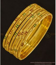 BNG342 - 2.8 Size Trendy Casual Daily Wear Enamel Thin Bangles Set Of 8 Bangles for Women