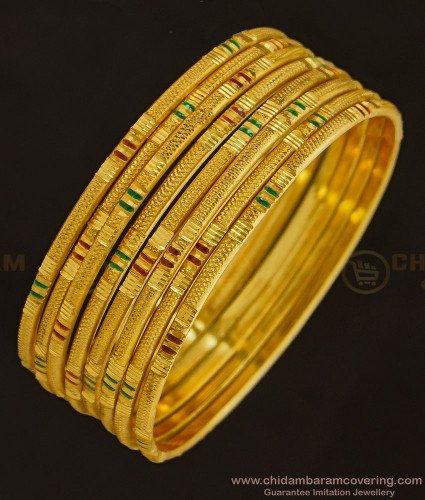 BNG342 - 2.4 Size Trendy Casual Daily Wear Enamel Thin Bangles Set Of 8 Bangles for Women