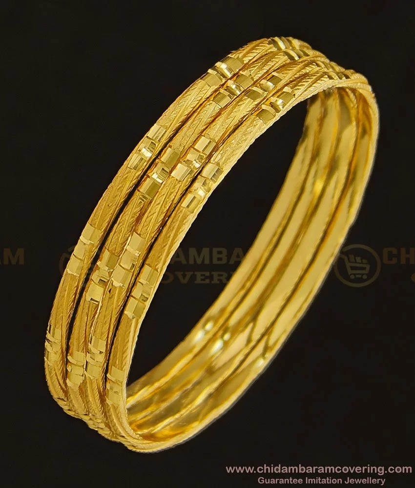 Buy Unique Pattern One Gram Gold Daily Use Plain Bangles Design ...