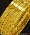 BNG348 - 2.4 Size Elegant Glossy Look Flat Design Real Gold Bangles Design Imitation Jewellery 