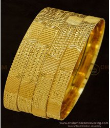 BNG349 - 2.10 Size New Pattern Gold Finish Flat Bangles Imitation Jewellery Best Price Buy Online