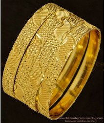 BNG350 - 2.8 Size South Indian Traditional Gold Bangles Collection Set Of 4 Bangles Online