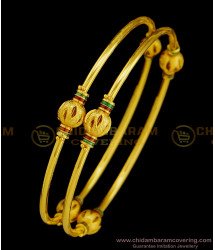 BNG363 - 2.10 Size Latest Design Daily Use Gold Plated Kambi Bangles Set for Women 