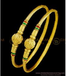 BNG364 - 2.6 Size New Pattern South Indian Murukku Kambi Bangles Enamel Design Gold Plated Bangles