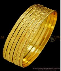 BNG371 - 2.6 Size One Gram Gold Daily Wear 6 Pcs Bangles Set Imitation Guarantee Bangle Online