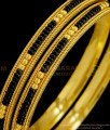 BNG375 - 2.4 Size Latest Gold Design Black Beads Bangle Gold Plated Karimani Bangles for Women