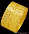 BNG380 - 2.4 Size New Net Pattern Gold Look Party Wear Broad Bangles Gold Plated Jewellery