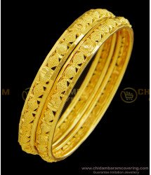 BNG386 - 2.6 Size New Pattern Real Gold Design Guaranteed Micro Gold Plated Bangles for Female