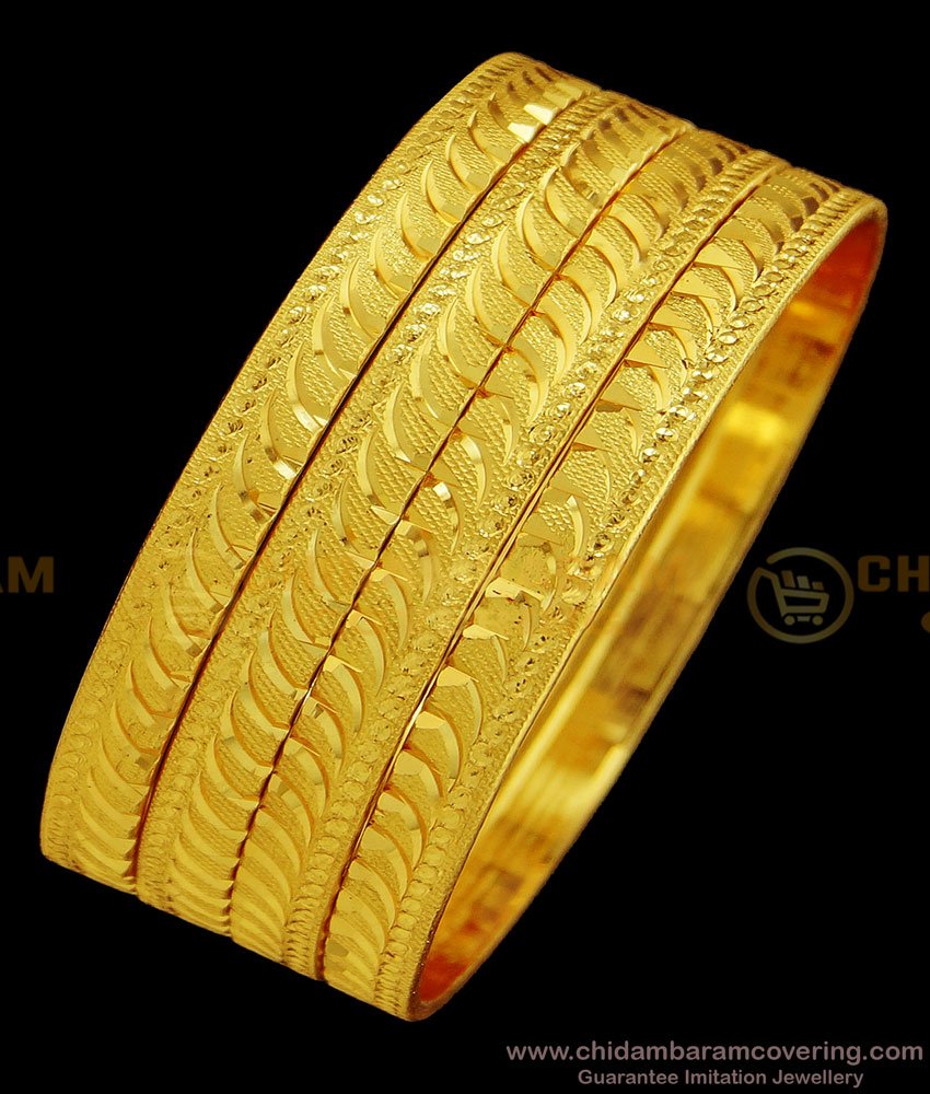 BNG394 - 2.8 Size New Design Gold Border Bangles Set Of 4 Pieces Bangle for Women