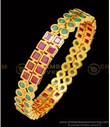 BNG396 - 2.6 Size Impon New Model Green and Pink Stone 5 Metal Bangles Online Shopping