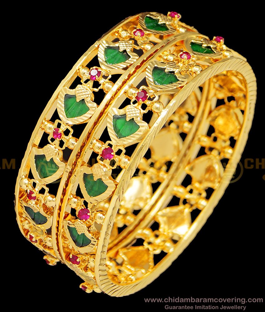 gold plated palakka bangles, malabar gold bangles,