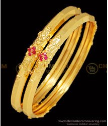 BNG402 - 2.6 Size New One Gram Gold Stone Bangles Design Indian Bangles Set for Women