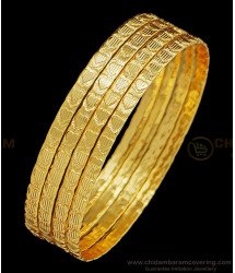 BNG410 - 2.6 Size Latest Heart Design Light Weight Bangles 4 Pcs Set Daily Wear Collection Online