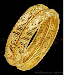 BNG412 - 2.4 Size One Gram Gold Bridal Wear Gold Look Bangles Design Imitation Bangles Online