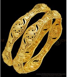 BNG413 - 2.10 Size Real Gold Design One Gram Gold Designer Bangles for Wedding 