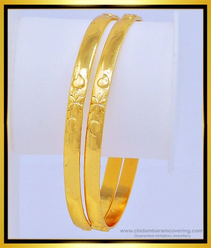 Bng418 - 2.8 Size Original Impon Bangles 1 Gram Gold Daily Wear Plain Bangles Buy Online