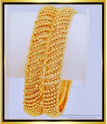 BNG429 - 2.6 Size Special Gold Design Golden Beads 1 Gram Guarantee Bangles for Wedding
