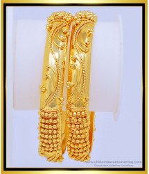 BNG430 - 2.6 Size Beautiful Gold Design 1 Gram Gold Indian Wedding Bangles Set Online 