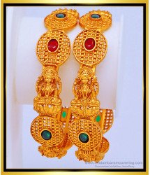 BNG438 -2.8 Size Attractive Nagaes Jewellery Temple Lakshmi Kemp Stone Bridal Bangles Buy Online 