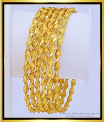 BNG439 - 2.6 Size Latest Twisted Gold Bangles Design Imitation 6 Pieces Bangles Set Online