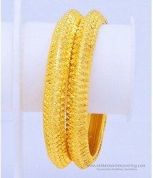 BNG443 - 2.8 Size Indian Wedding Real Gold Pattern Gold Forming One Gram Gold Bangles Online