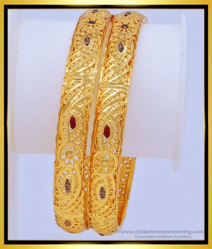 BNG459 - 2.8 Size One Gram Gold Guaranteed Gold Bangles Design Buy Online 