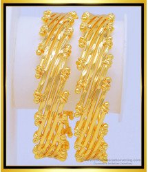 BNG462 - 2.8 Size Real Gold Model Bamboo Design Bangles Guaranteed Gold Plated Jewellery Online
