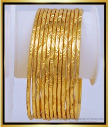 BNG484 - 2.8 Size Latest Light Weight Dilly Wear 12 Pieces Thin 12 Bangles Set Online
