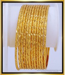BNG485 - 2.6 Size South Indian Imitation Jewellery 12 Pieces Thin Bangles Set for Wedding 