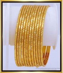 BNG488 - 2.6 Size Bridal Wear Thin Gold Bangles Daily Use Valayal Design at Best Price 