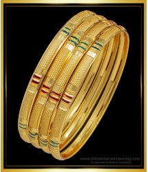 BNG493 - 2.4 Size Buy Light Weight Daily Wear Enamel Bangles Set for Women