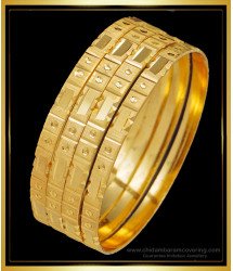 BNG500 - 2.6 Size Beautiful Indian Bridal Gold Bangles Design for Ladies 