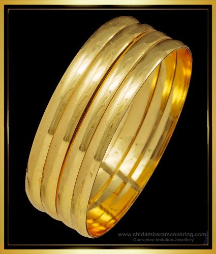 BNG501 - 2.6 Size Gold Design Plain Bangles Design One Gram Gold Jewellery Online
