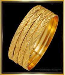 BNG503 - 2.4 Size South Indian Gold Pattern Bangles Design Imitation Jewellery Online