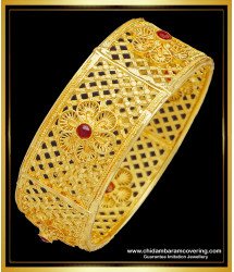 BNG515 -2.10 Size Bridal Wear Gold Plated Flower Design Stone Kada Bangle Buy Online