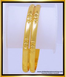 BNG529 - 2.6 Size Daily Use Impon Bangles Plain Gold Design 1 Gram Gold Impon Bangles 