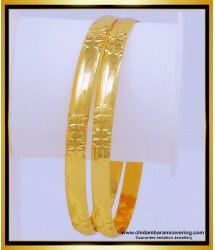 BNG534 - 2.8 Size Beautiful Flower Design One Gram Gold Original Impon Bangles