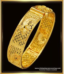 BNG541 -2.8 Size One Gram Gold Plated Peacock Design Screw Type Kada Bangle for Women 