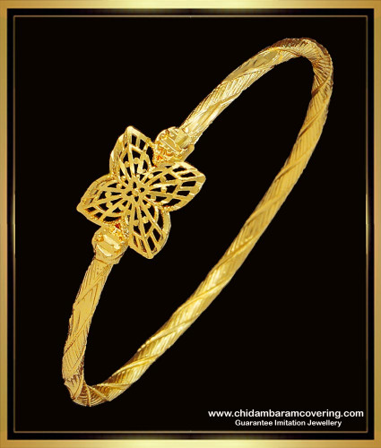 BNG545 - 2.10 Size One Gram Gold Twisted Design Office Wear Single Bangle Design for Daily Use