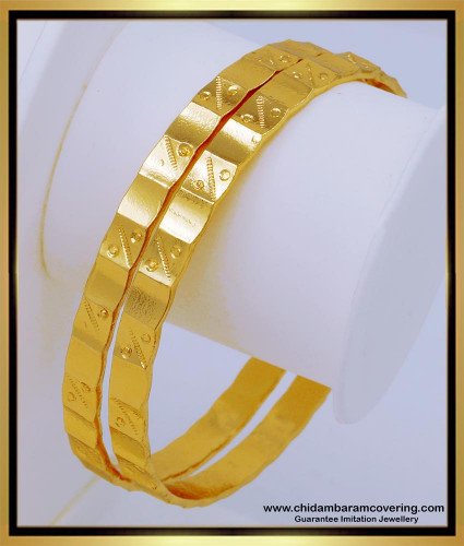 BNG553 - 2.4 South Indian Jewellery One Gram Gold Bangles for Daily Use 