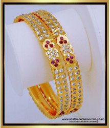 BNG558 - 2.6 Size Traditional Bridal Wear First Quality Gold Design Impon Bangles for Women  